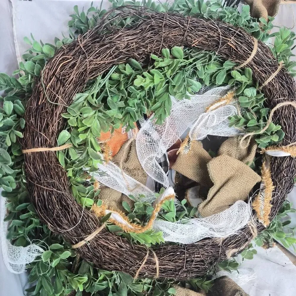 Eucalyptus and burlap wreath this handmade